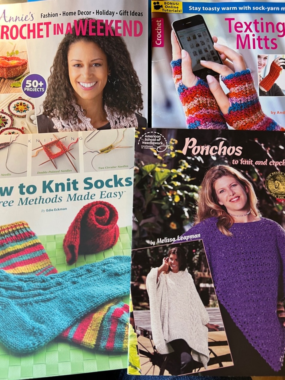Lot of 4 Crochet and Knitting Pattern Books/Magazine